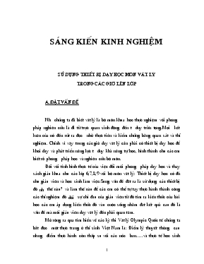 Đề tài Sử dụng thiết bị dạy học môn vật lý trong các giờ lên lớp